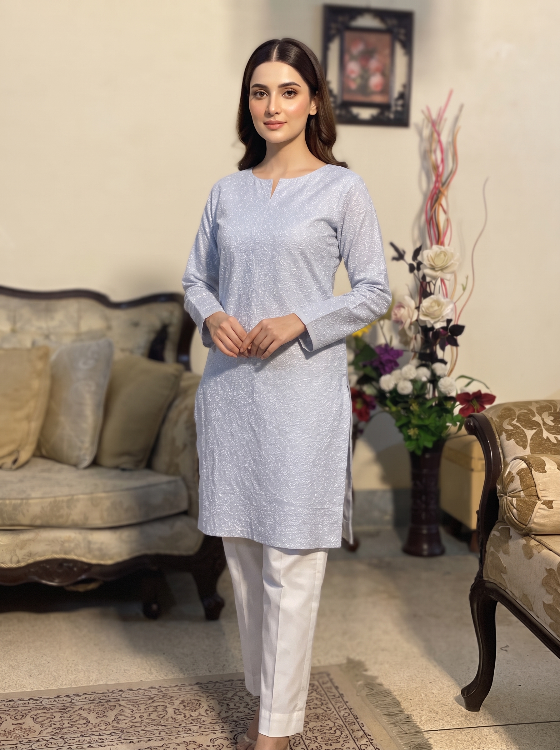 lavender-blue-handmade-chikankari-lawn-kurta-for-women-premium-embroidered-summer-lawn-shirt