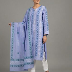 Sky Blue Pure Lawn Shirt & Dupatta