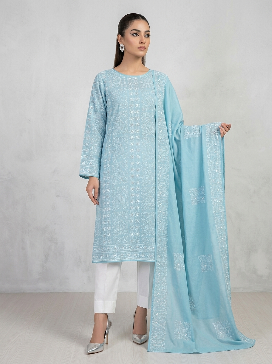powder-blue-handmade-chikankari-shirt-dupatta-unstitched-pure-lawn-summer-suit
