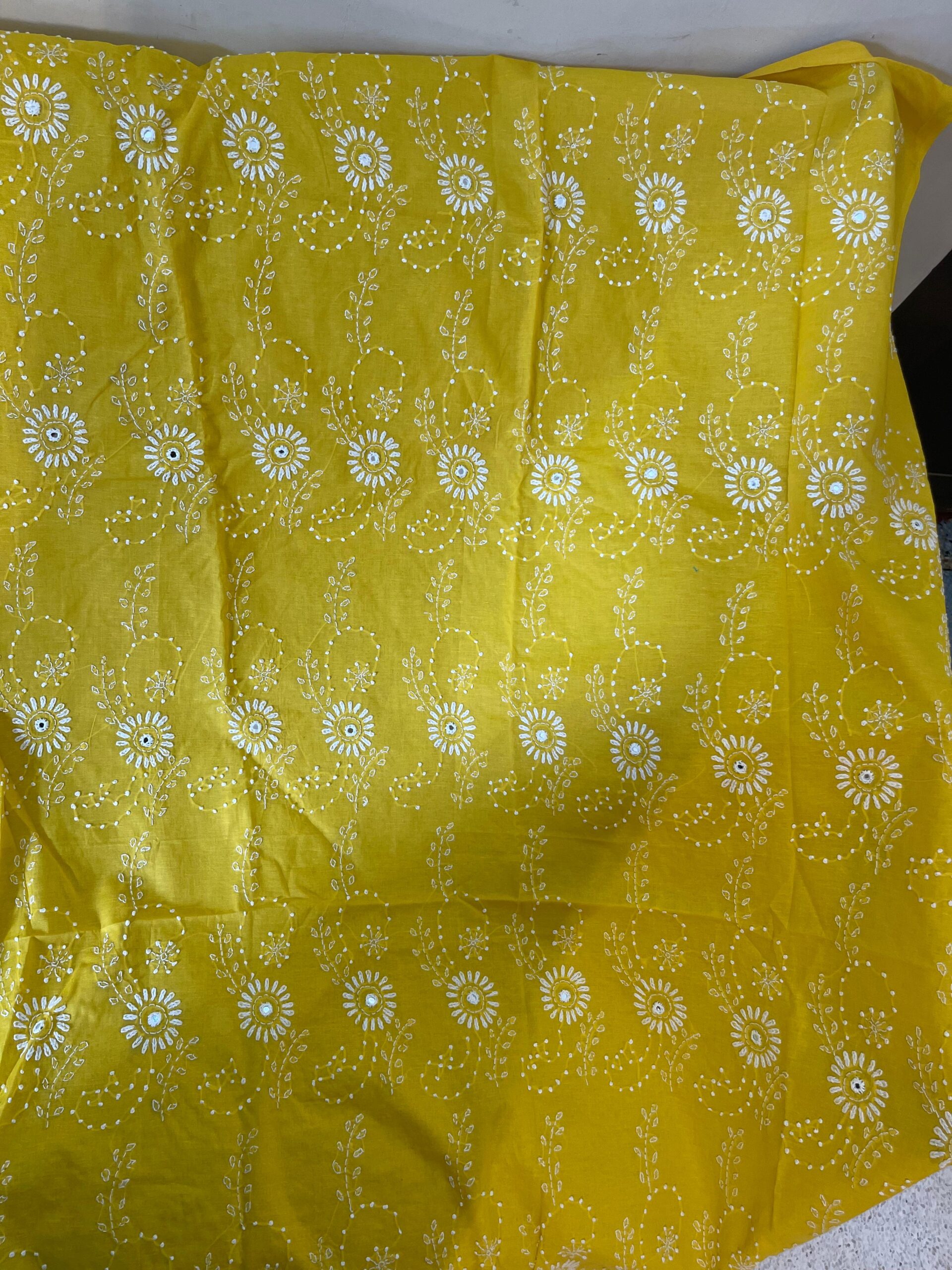 Sunflower Yellow 2-Piece Handmade Embroidered Lawn Suit with Dupatta | Mini Shisha & French Knot Chikankari | Premium Pure Lawn - Image 3