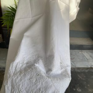 White Chikankari Lawn Trouser with Handmade Embroidery | Kaar-e-Nakh