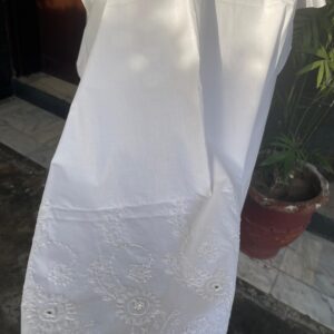 White Chikankari Lawn Trouser with Handmade Embroidery | Kaar-e-Nakh