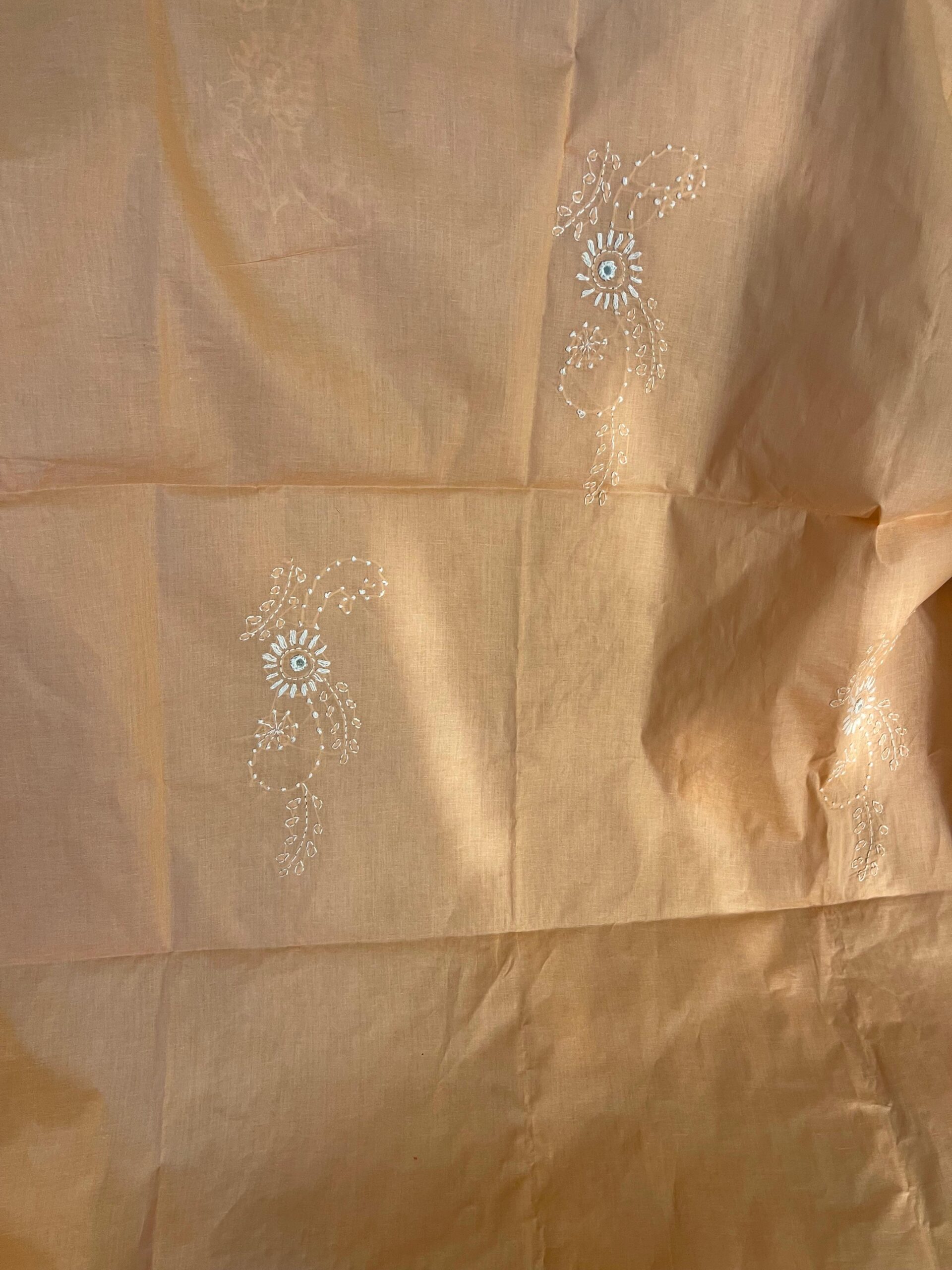 Peach Handmade Chikankari Lawn Suit with Dupatta | 2 Piece Embroidered Pure Lawn Dress for Women - Image 5
