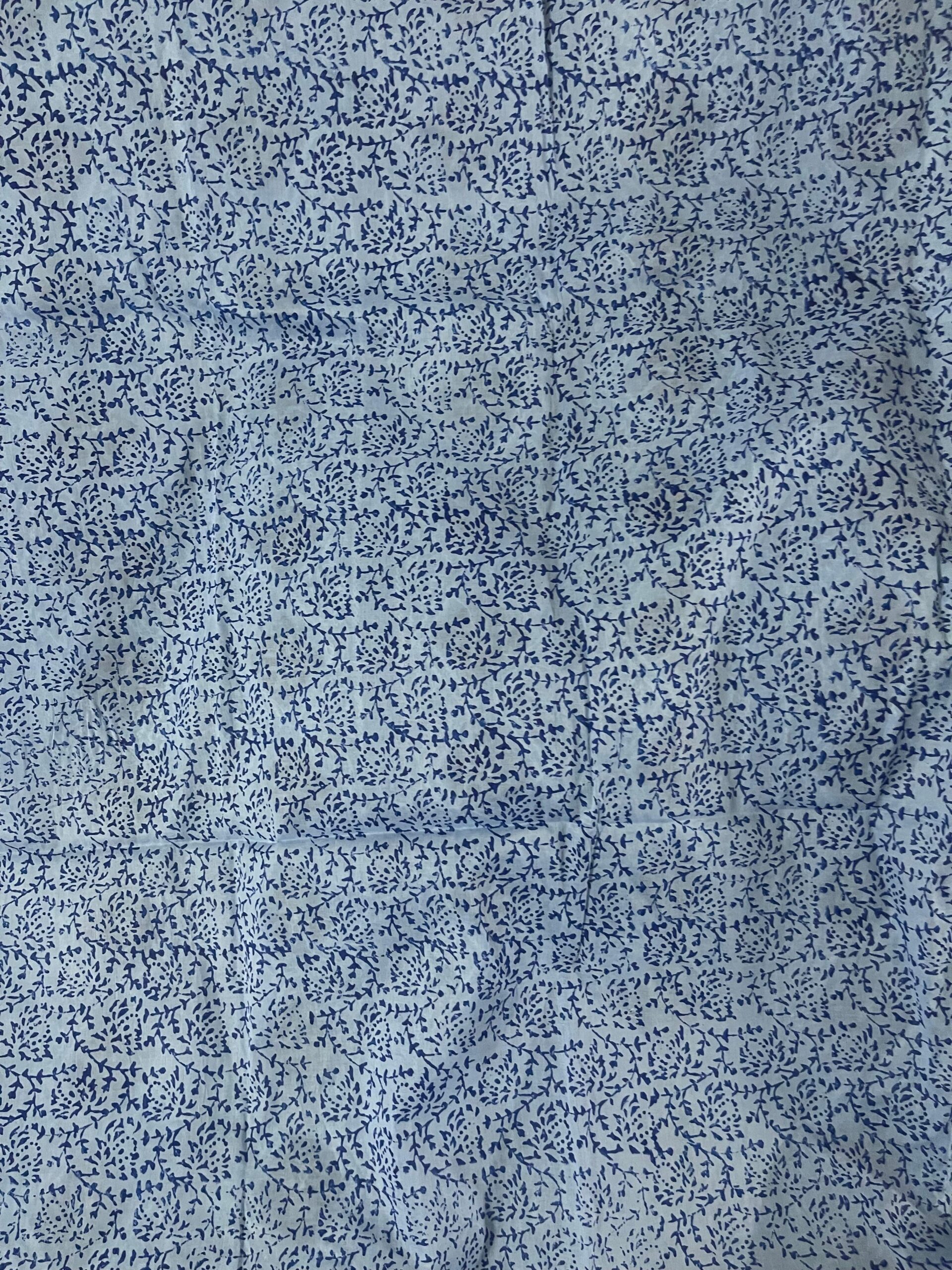 Sky Blue Handmade Block Printed Chikankari Kurta | Premium Pure Lawn Unstitched Shirt | Summer Collection - Image 3
