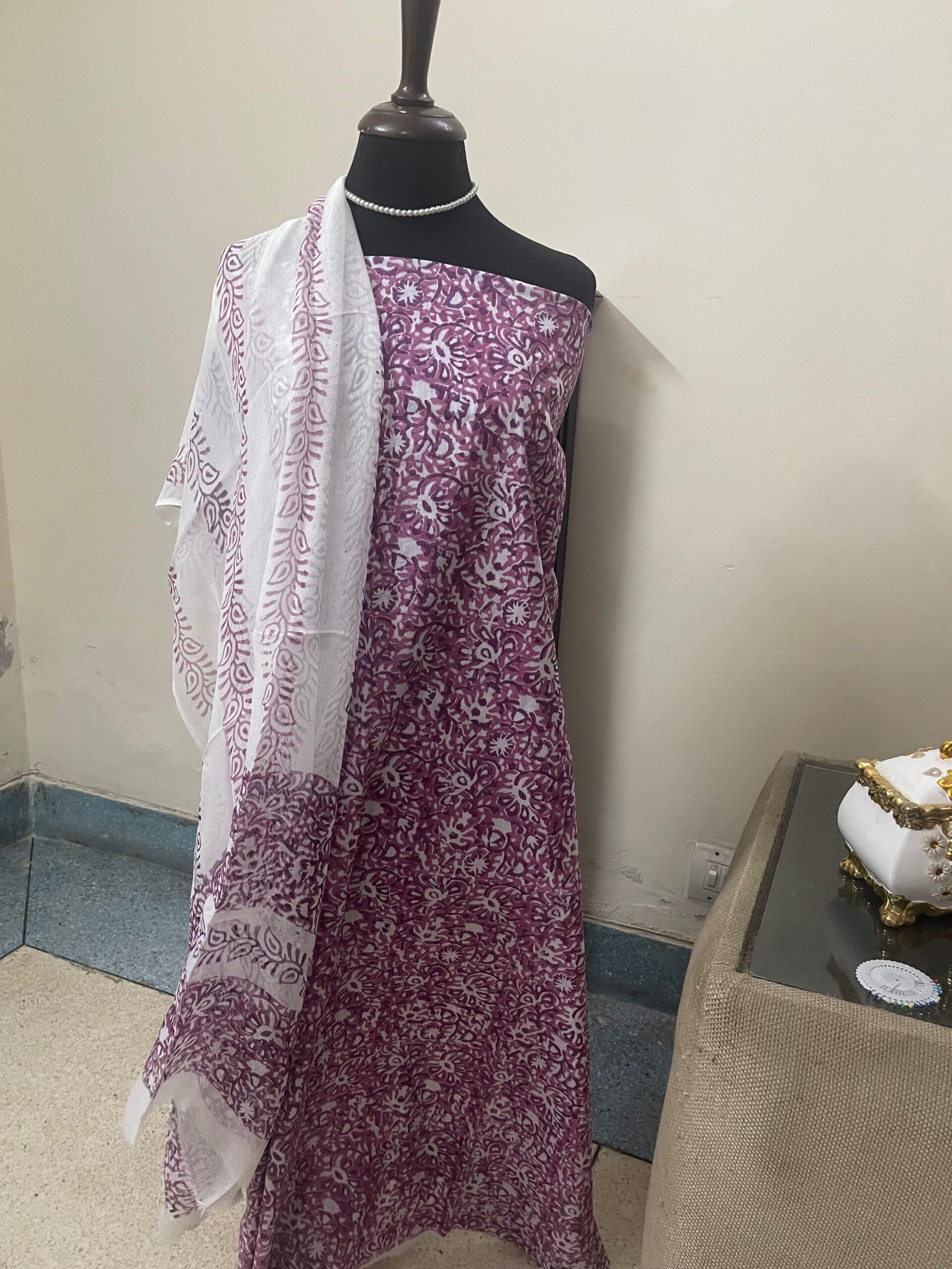 Mulberry Purple Chikankari Inspired Pure Lawn Shirt & Dupatta | Unstitched 2 Piece by Kaar-e-Nakh - Image 2