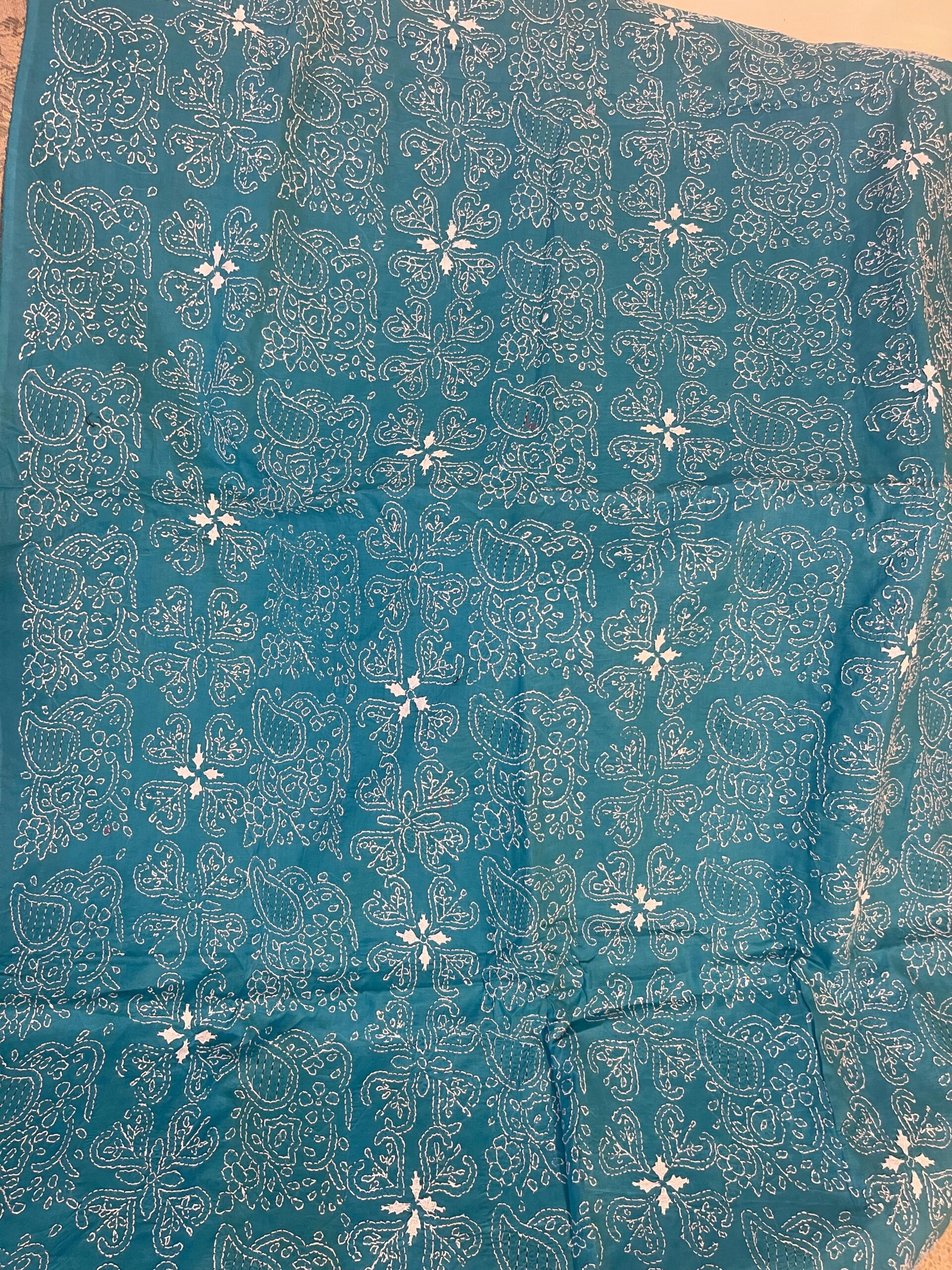 Peacock Blue Embroidered Lawn 2-Piece Unstitched Suit - Image 2
