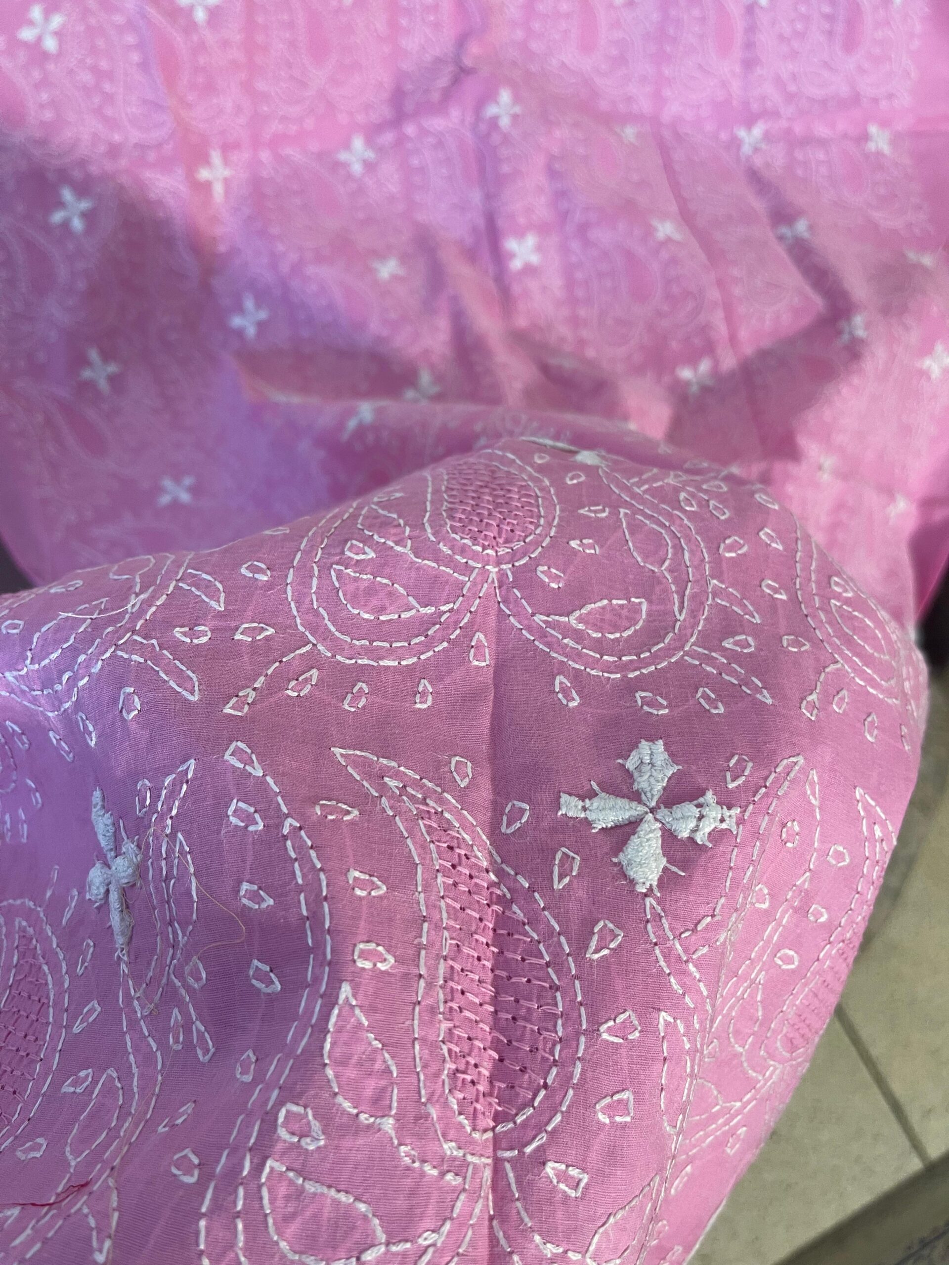 Blooming Pink Embroidered Lawn 2-Piece Unstitched Suit with Embroidered Dupatta | Premium Summer Collection - Image 2