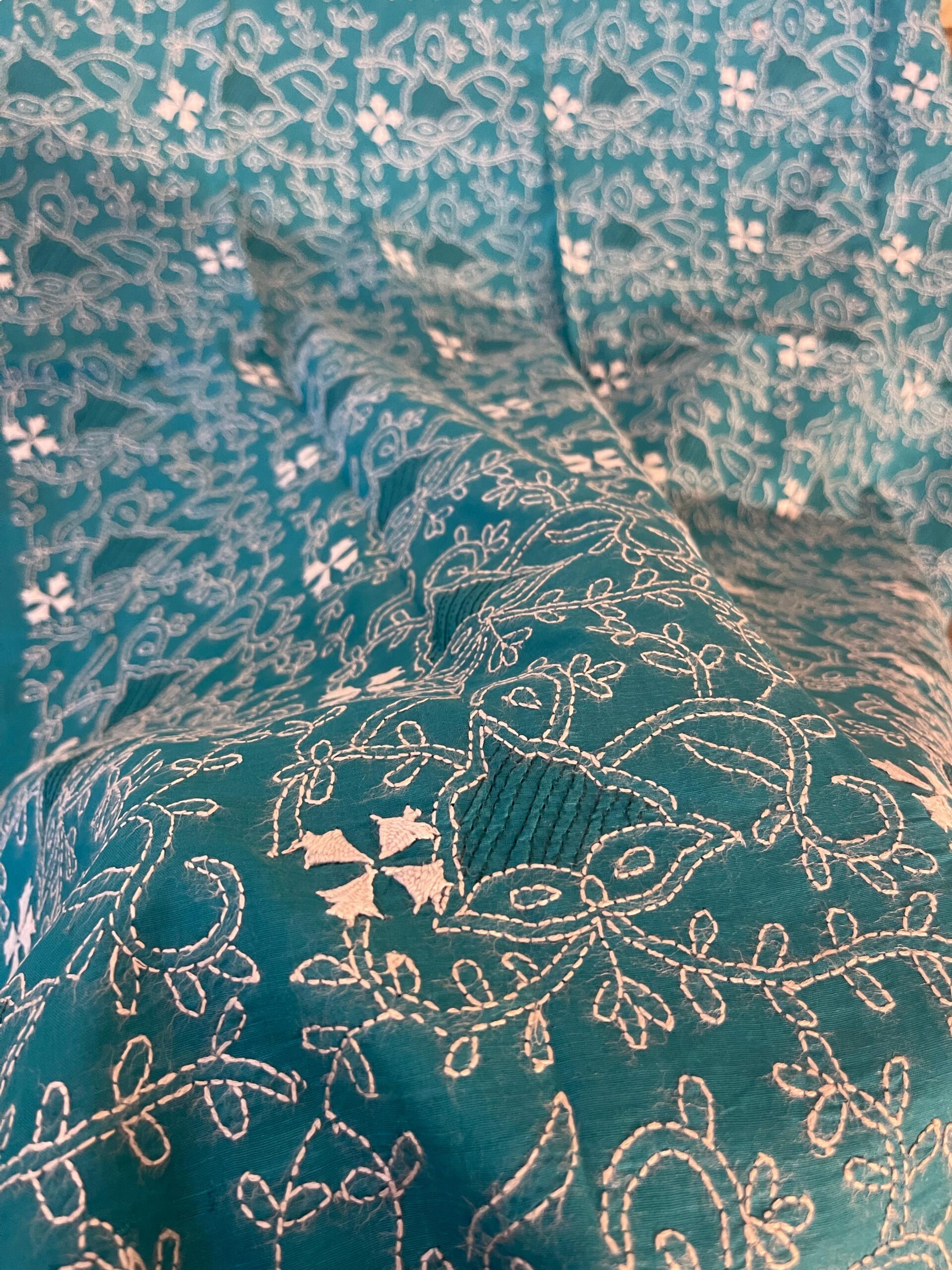Blooming Teal Embroidered Lawn 2-Piece Unstitched Suit with Embroidered Dupatta | Premium Summer Collection - Image 2