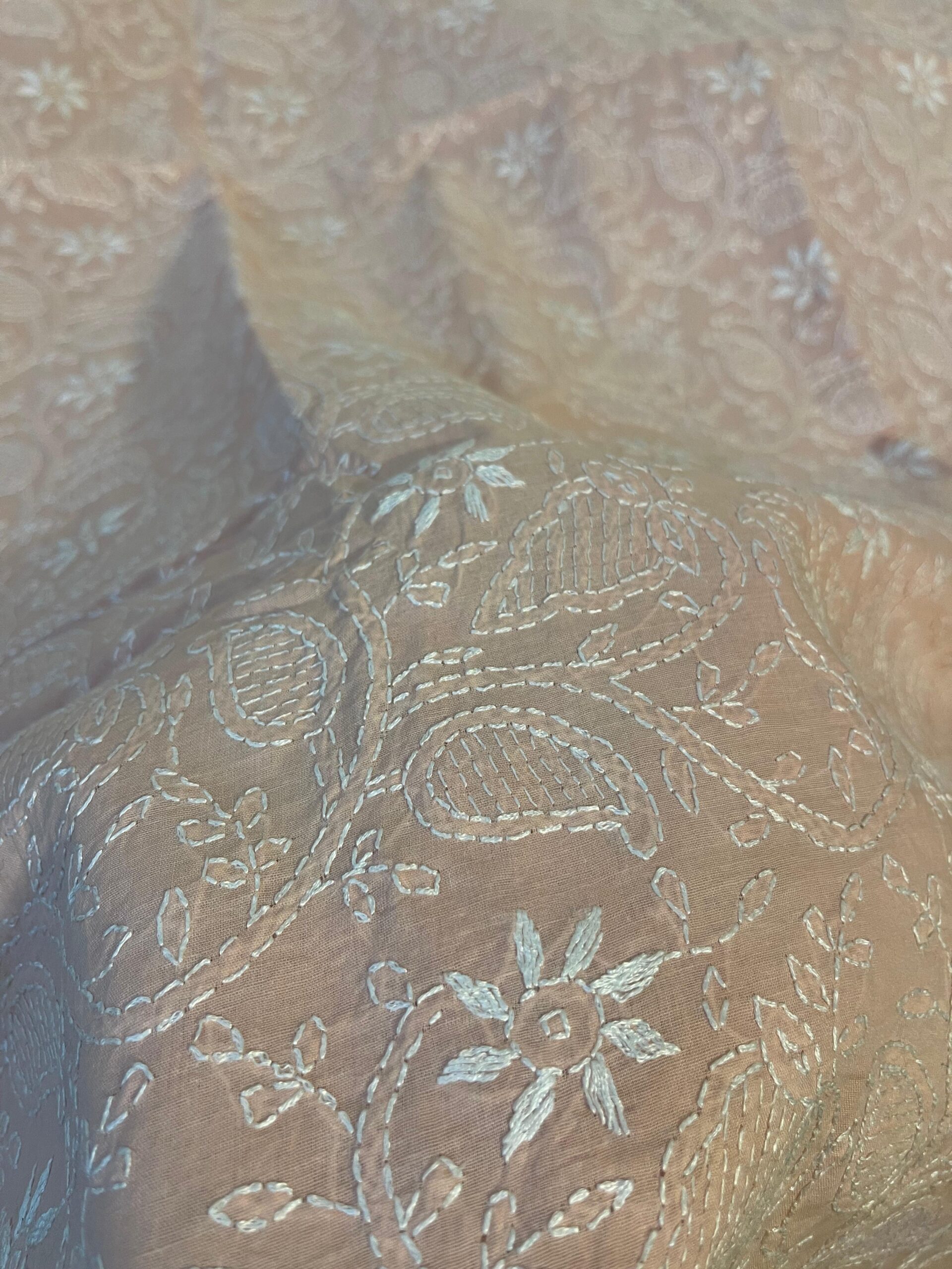 Blush Beige Chikankari Embroidered Lawn 2-Piece Unstitched Suit for Women | Premium Summer Collection - Image 2