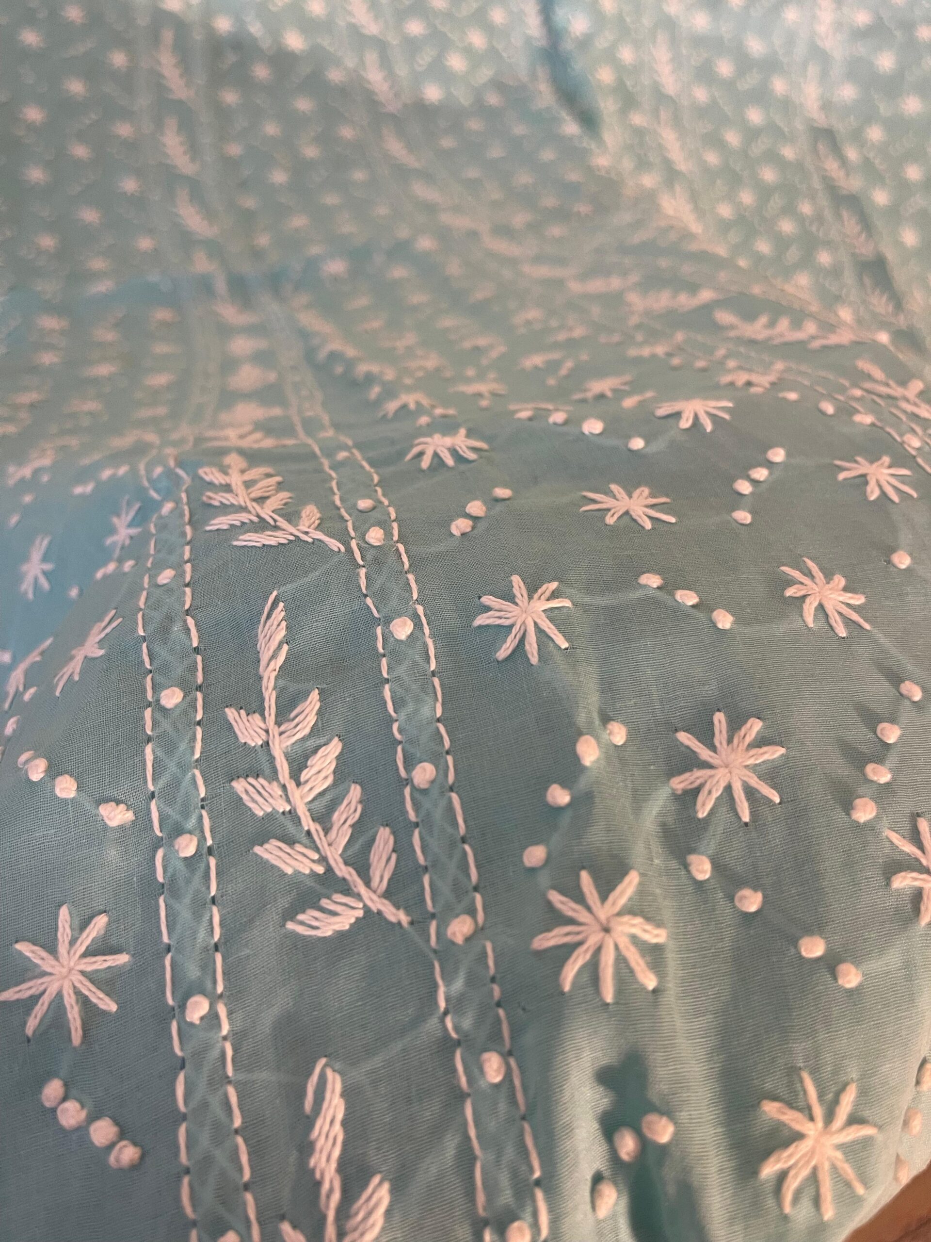 Light Blue Handmade Embroidered Lawn Kurta for Women | Premium Handcrafted Summer Lawn Shirt - Image 2