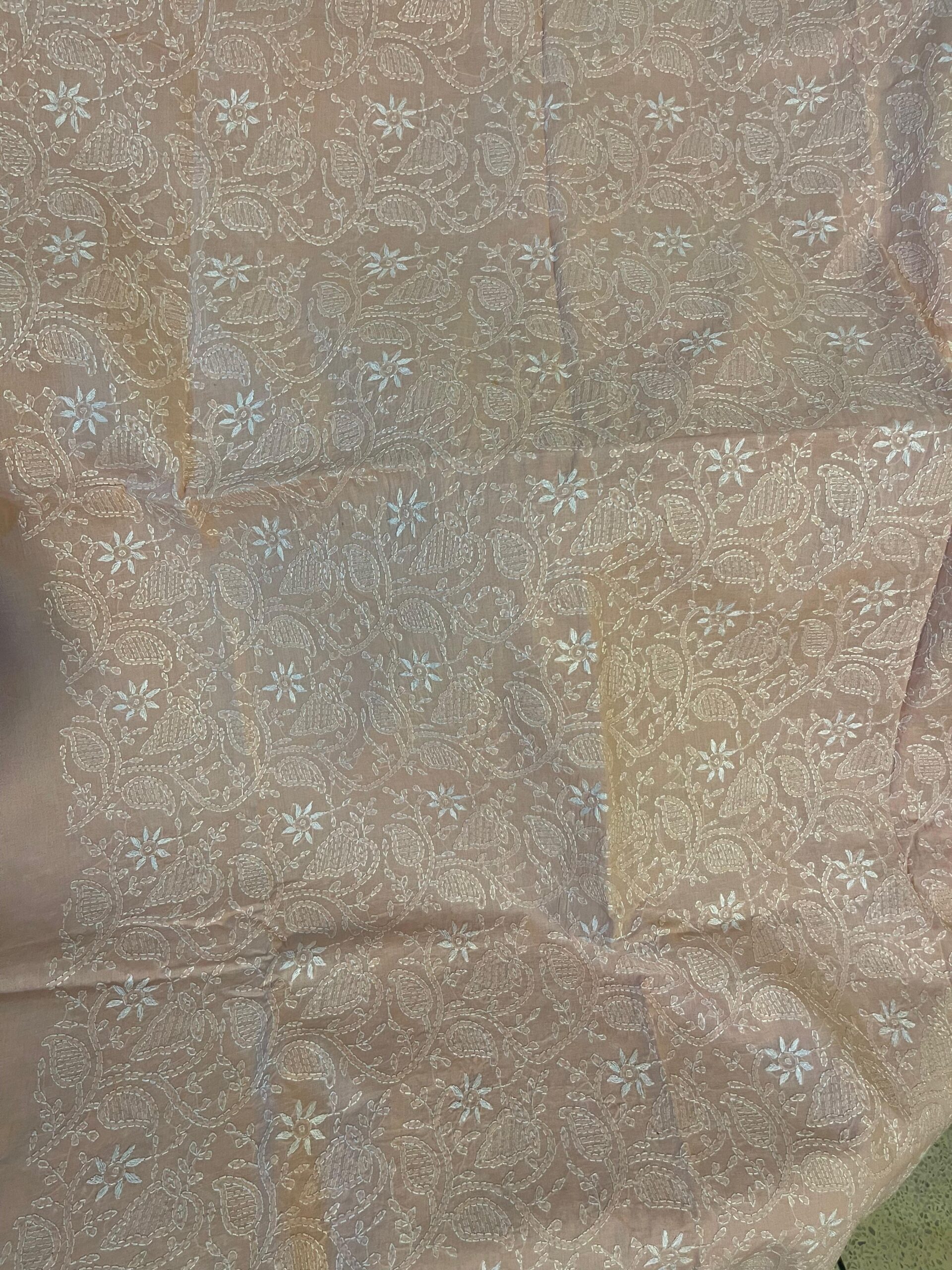 Blush Beige Chikankari Embroidered Lawn 2-Piece Unstitched Suit for Women | Premium Summer Collection - Image 4