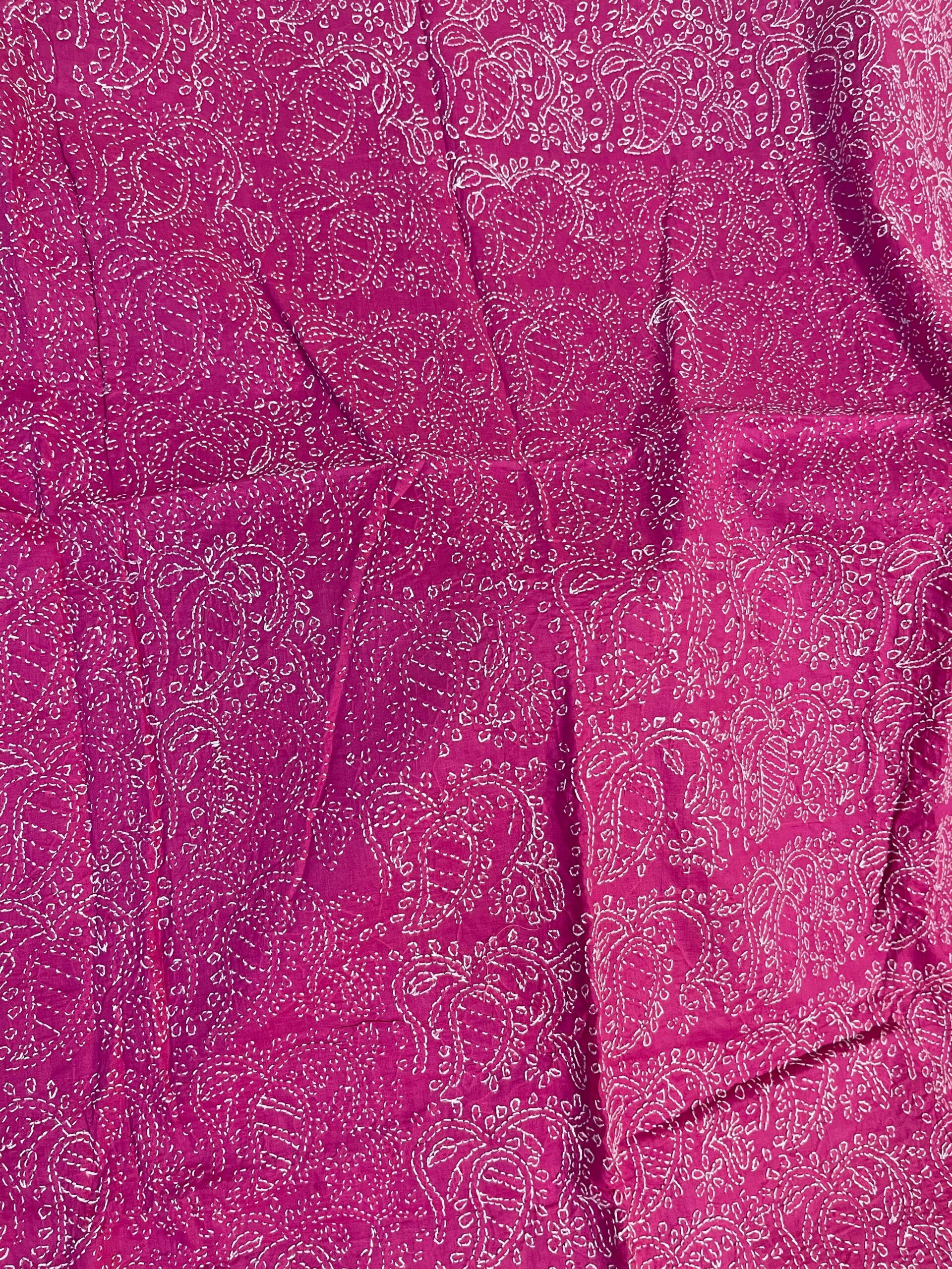 Shocking Pink Handmade Chikankari Lawn Kurta for Women | Premium Embroidered Summer Lawn Shirt - Image 2
