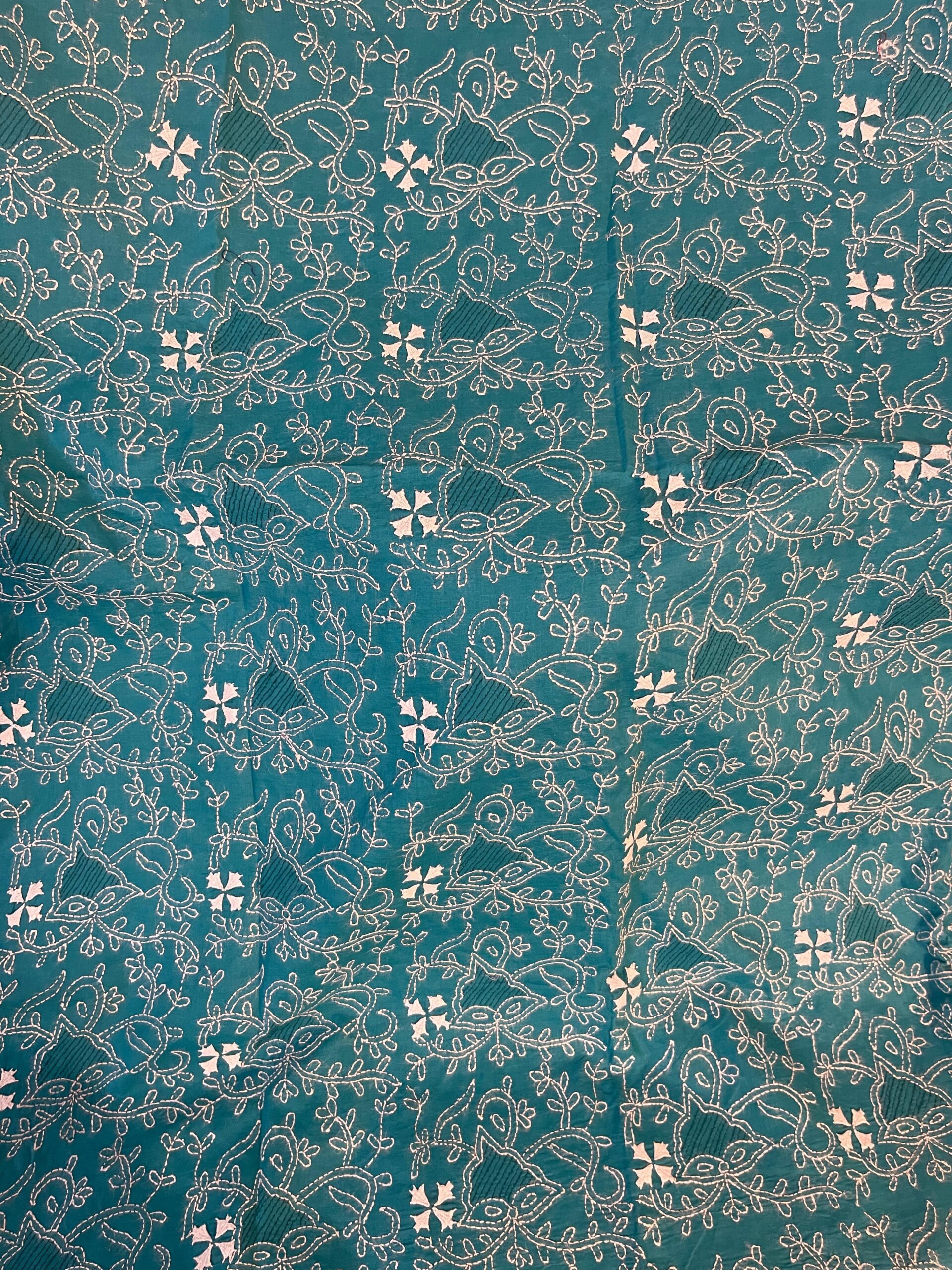 Blooming Teal Embroidered Lawn 2-Piece Unstitched Suit with Embroidered Dupatta | Premium Summer Collection - Image 3