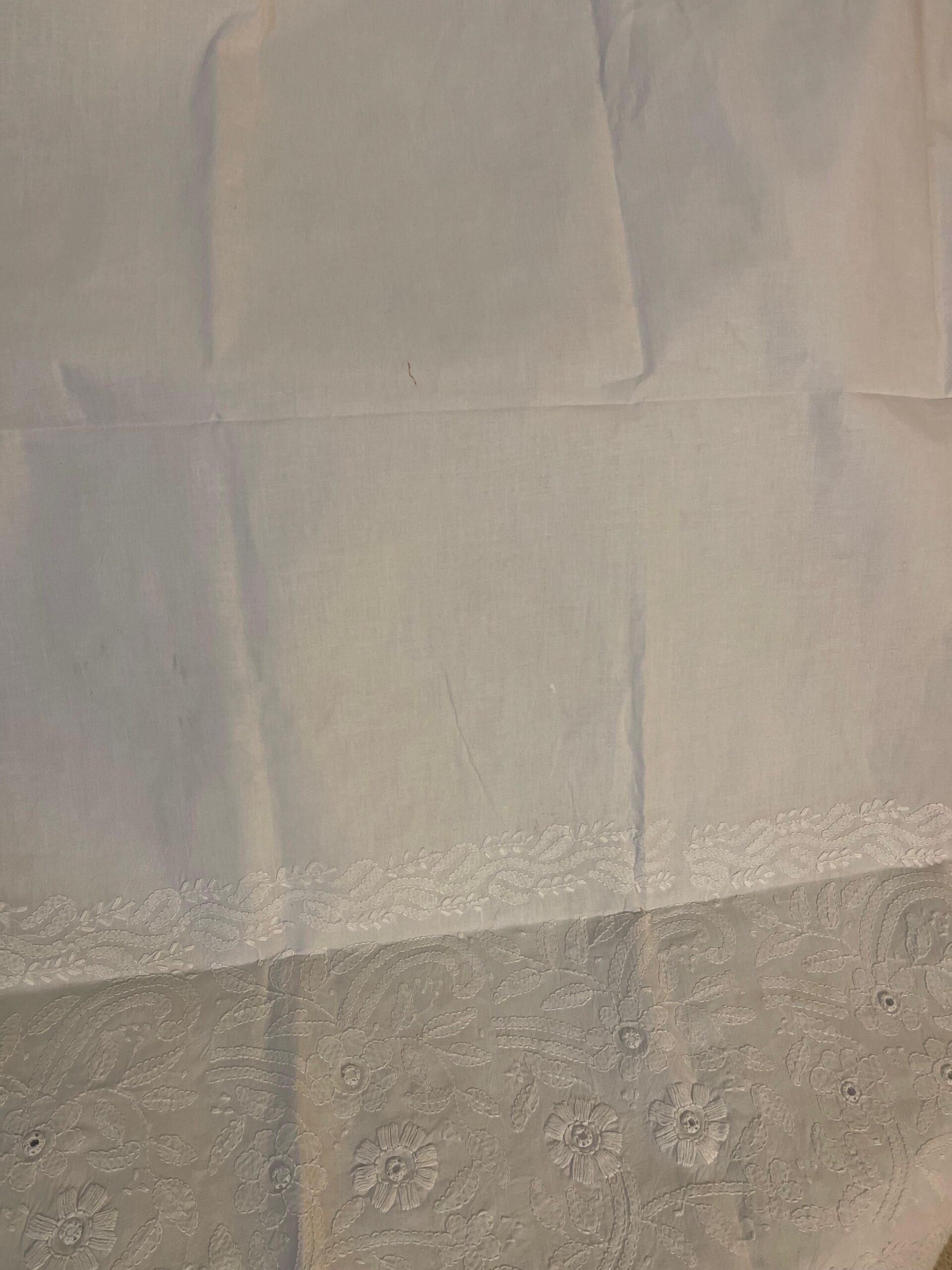 White Handmade Sheeshakari Lawn Trouser for Women | Premium Chikankari Embroidered Mirror Work Trouser - Image 2
