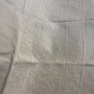 White Handmade Chikankari Lawn Trouser for Women | Premium Embroidered Lawn Trouser with Floral Hem
