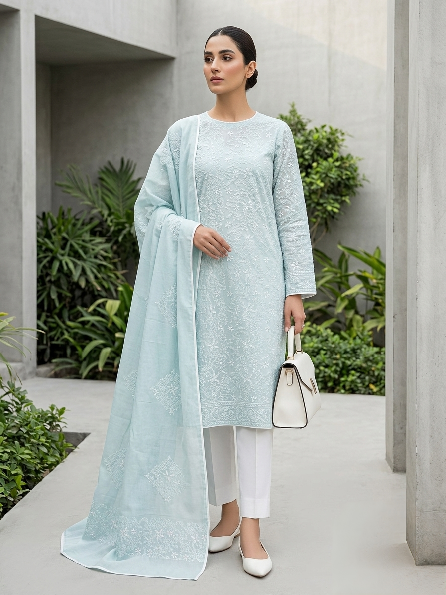 ice-blue-embroidered-lawn-2-piece-unstitched-suit-with-embroidered-dupatta-premium-summer-collection