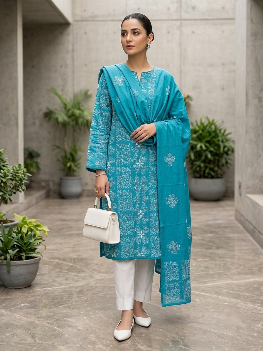 peacock-blue-embroidered-lawn-2-piece-unstitched-suit