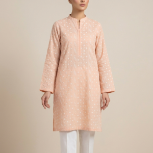 Peachy Handmade Embroidered Lawn Kurta for Women | Premium Chikankari Style Summer Lawn Shirt
