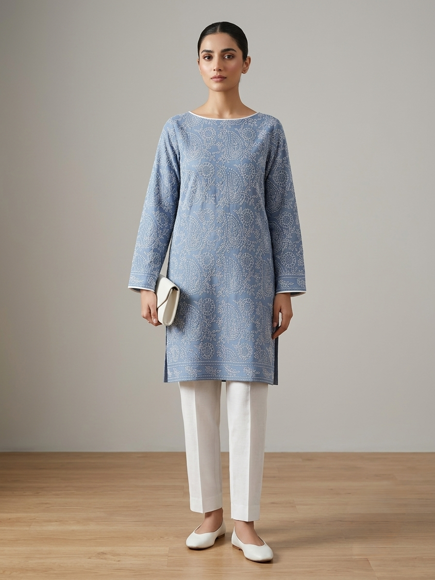 greyish-blue-handmade-embroidered-lawn-kurta-for-women-premium-paisley-embroidered-summer-lawn-shirt
