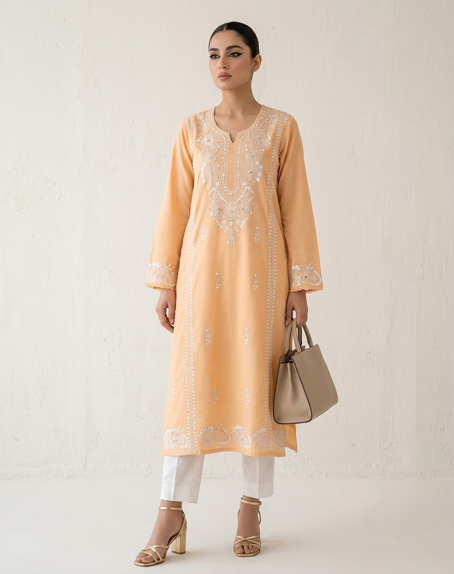 peach-handmade-kacha-tanka-embroidered-unstitched-lawn-shirt-premium-womens-summer-kurta-fabric