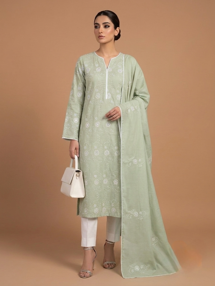 pale-green-handmade-chikankari-lawn-suit-with-dupatta-2-piece-unstitched-embroidered-lawn-dress-for-women