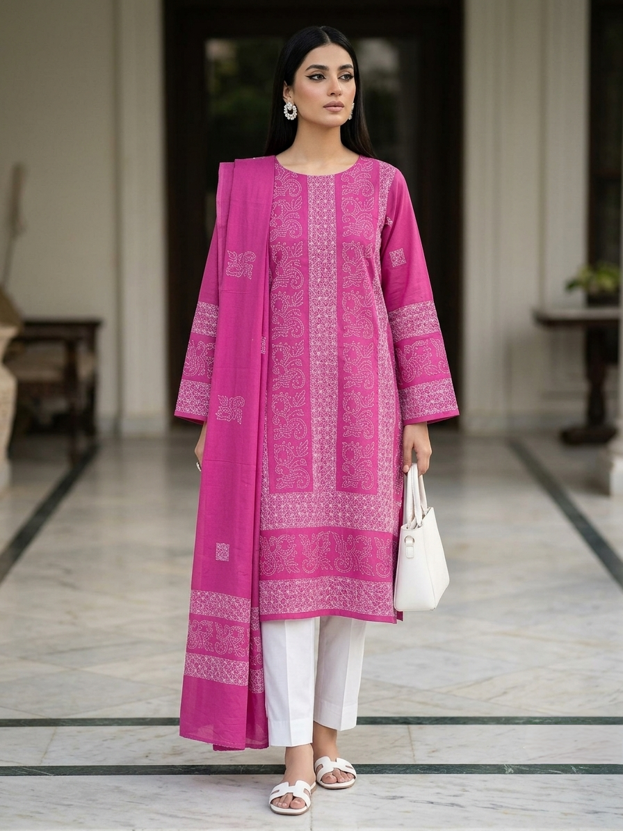 shocking-pink-taarkashi-handmade-chikankari-premium-pure-lawn-unstitched-3-piece-suit-with-embroidered-dupatta