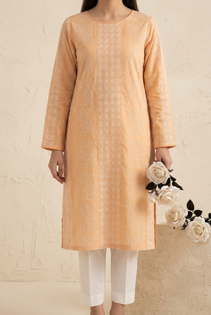 peach-beige-pure-lawn-handmade-chikankari-tarkashi-kurta-3-meter-unstitched-premium-summer-lawn