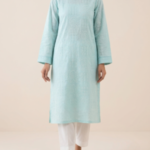 Soft Light Blue Pure Lawn Handmade Chikankari Tarkashi Kurta | 3 Meter Unstitched Premium Summer Lawn