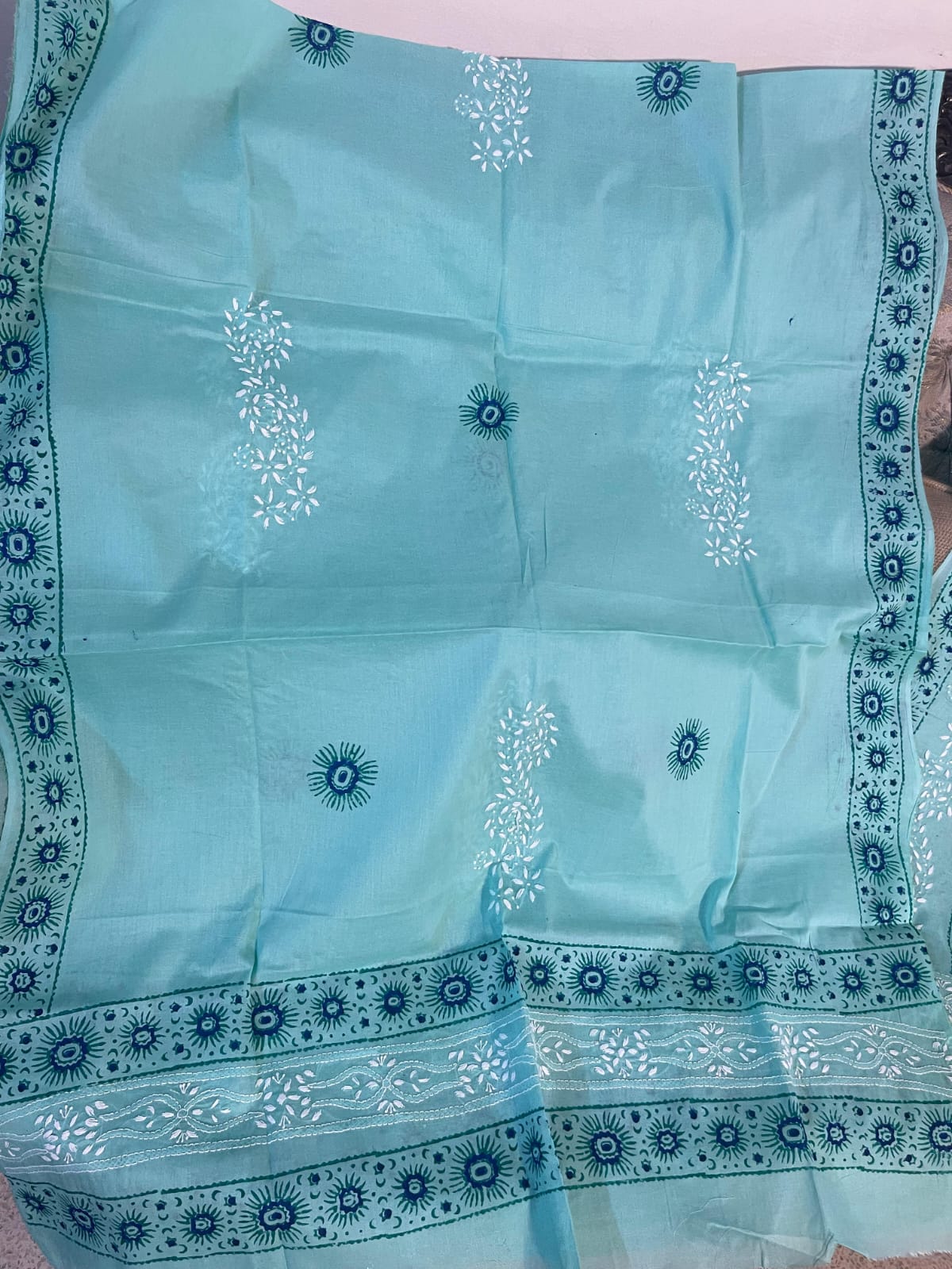 Aqua Serenity Premium Pure Lawn Shirt & Soft Chiffon Dupatta | Unstitched 2 Piece Summer Lawn Suit - Image 2