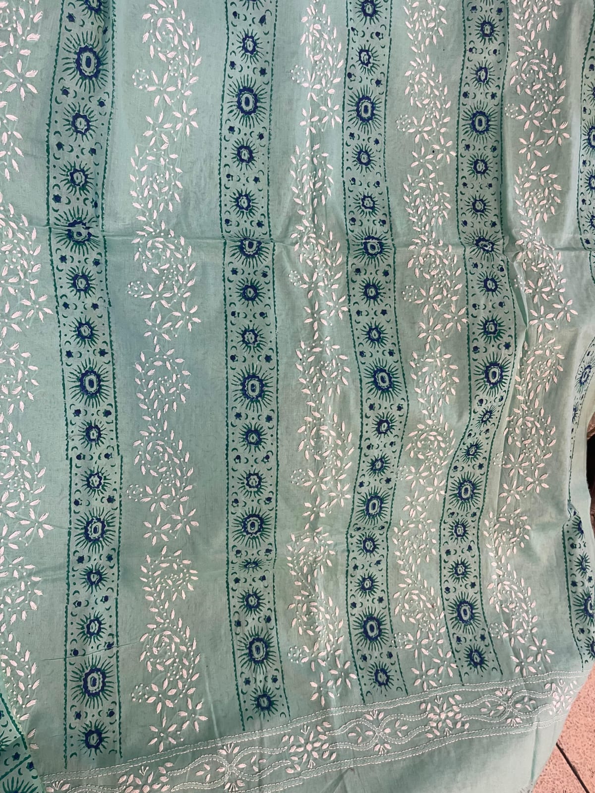 Aqua Serenity Premium Pure Lawn Shirt & Soft Chiffon Dupatta | Unstitched 2 Piece Summer Lawn Suit - Image 3