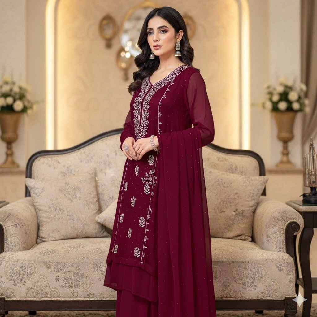 maroon-mukesh-kamdani-shaffon-suit-with-hand-embellishment-kaar-e-nakh
