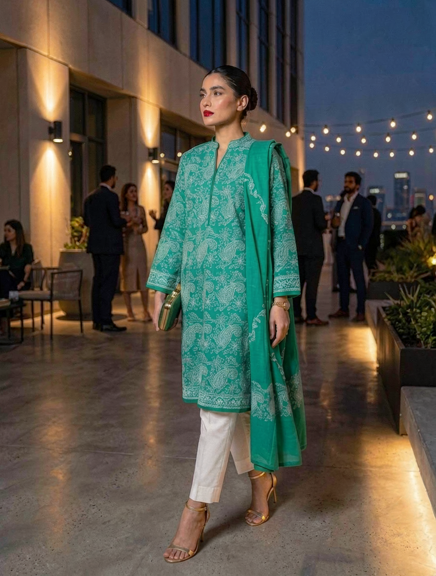 emerald-green-embroidered-lawn-2-piece-unstitched-suit-with-embroidered-dupatta-premium-summer-collection