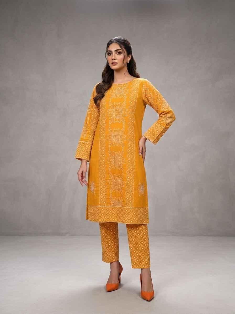 vibrant-ochre-with-white-chikankari-applique-pure-lawn-unstitched-suit-vibrant-ochre-pure-lawn-dupatta