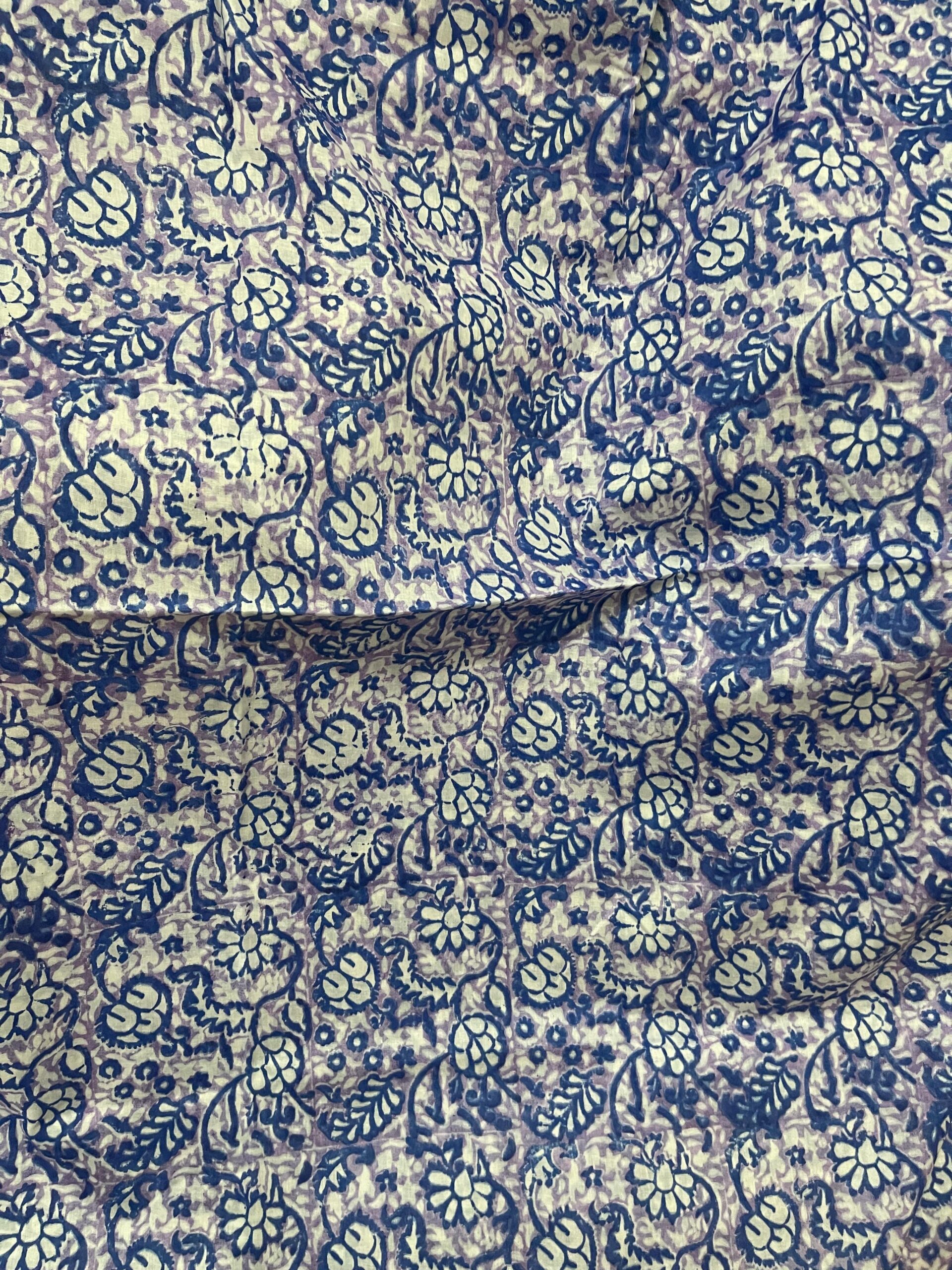 Light Lavender with Royal Blue & Purple Block Print Pure Lawn Unstitched Suit | White Broshia Dupatta with Royal Blue & Purple Block Print - Image 7