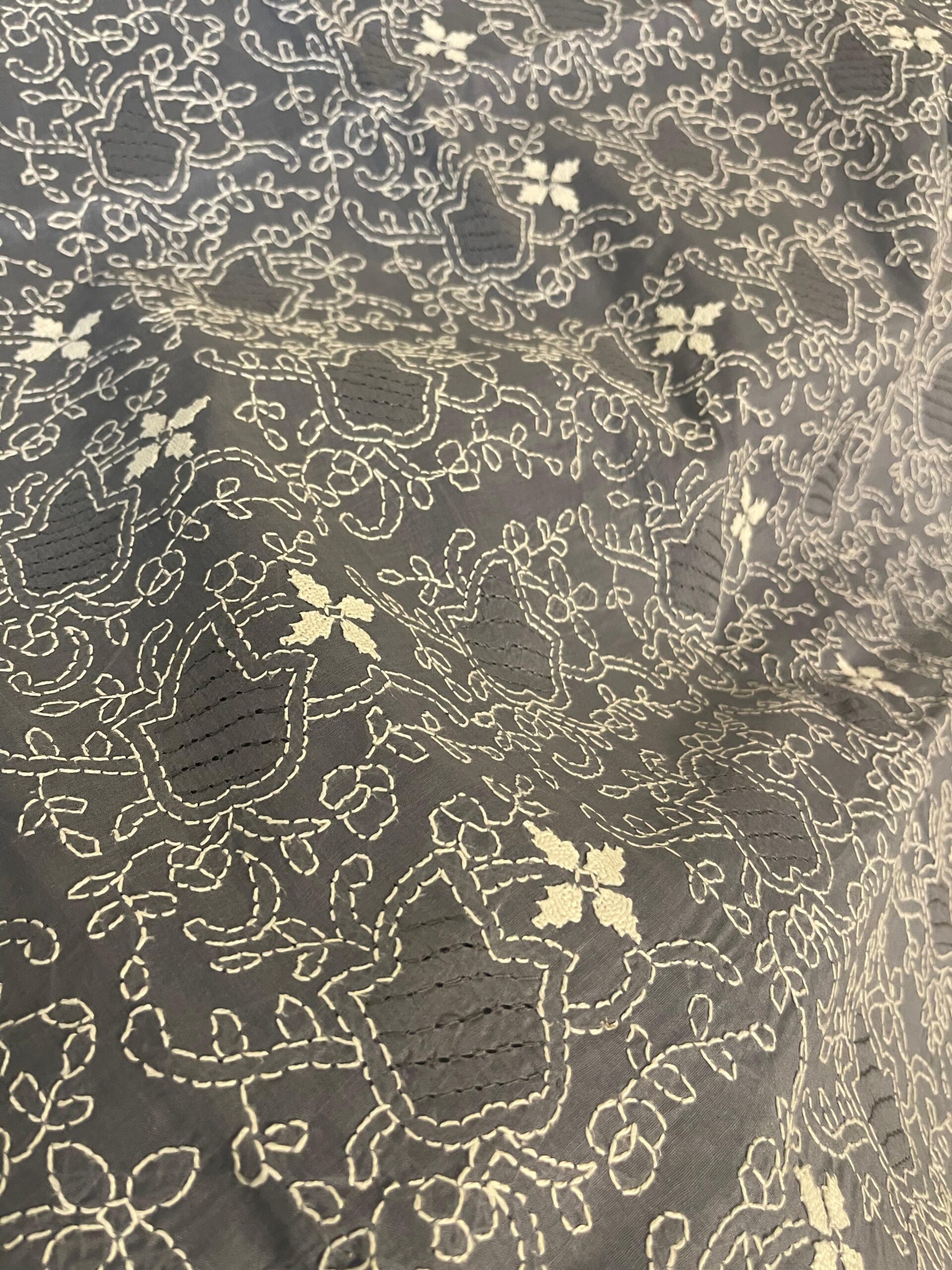 Steel Grey Handmade Chikankari Pure Lawn 2 Piece Unstitched Suit with Embroidered Lawn Dupatta - Image 4