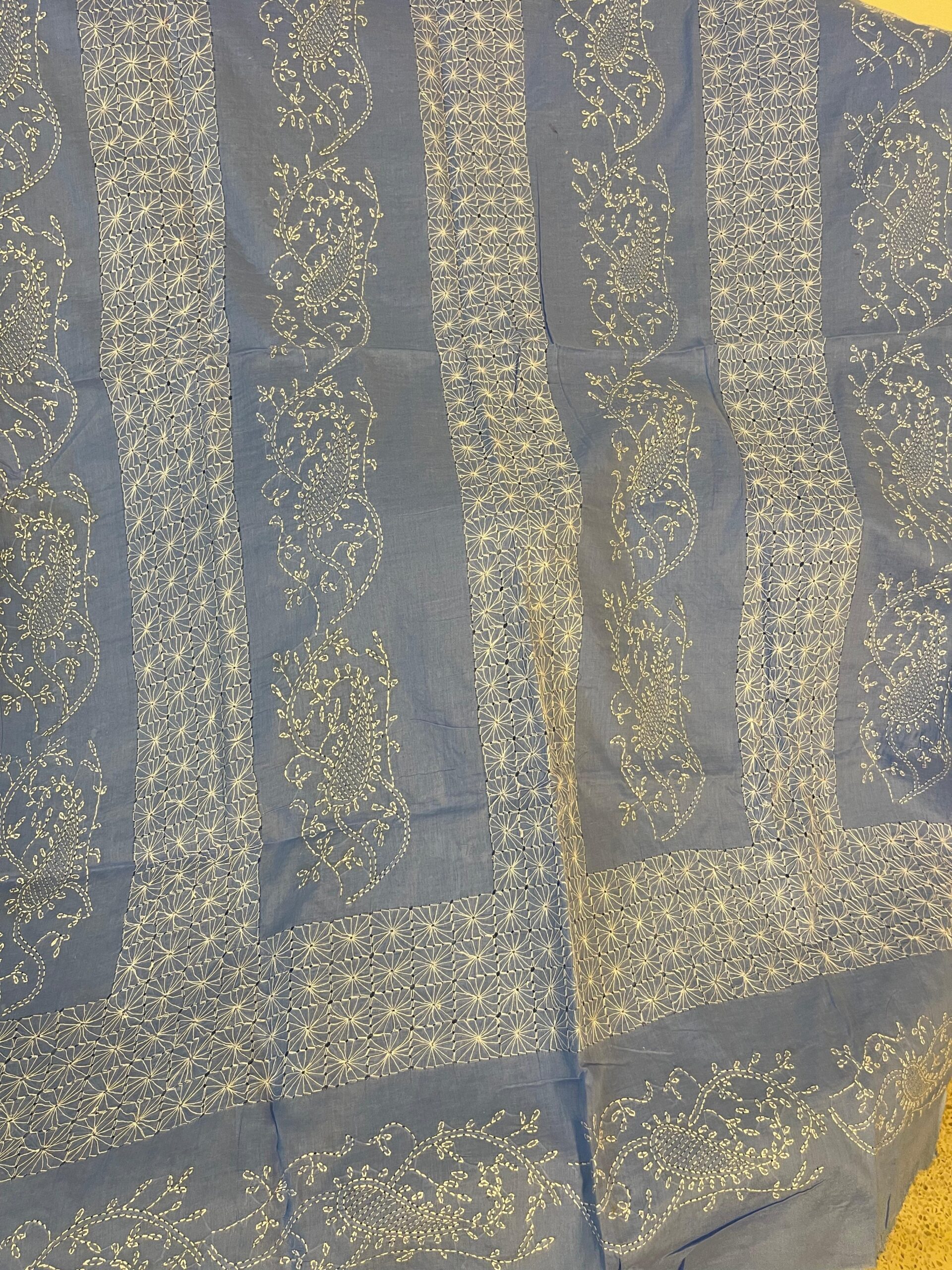 Lavender Blue with White Handmade Tarkashi & Chikankari Pure Lawn Unstitched Suit | Lavender Blue Pure Lawn Dupatta - Image 2