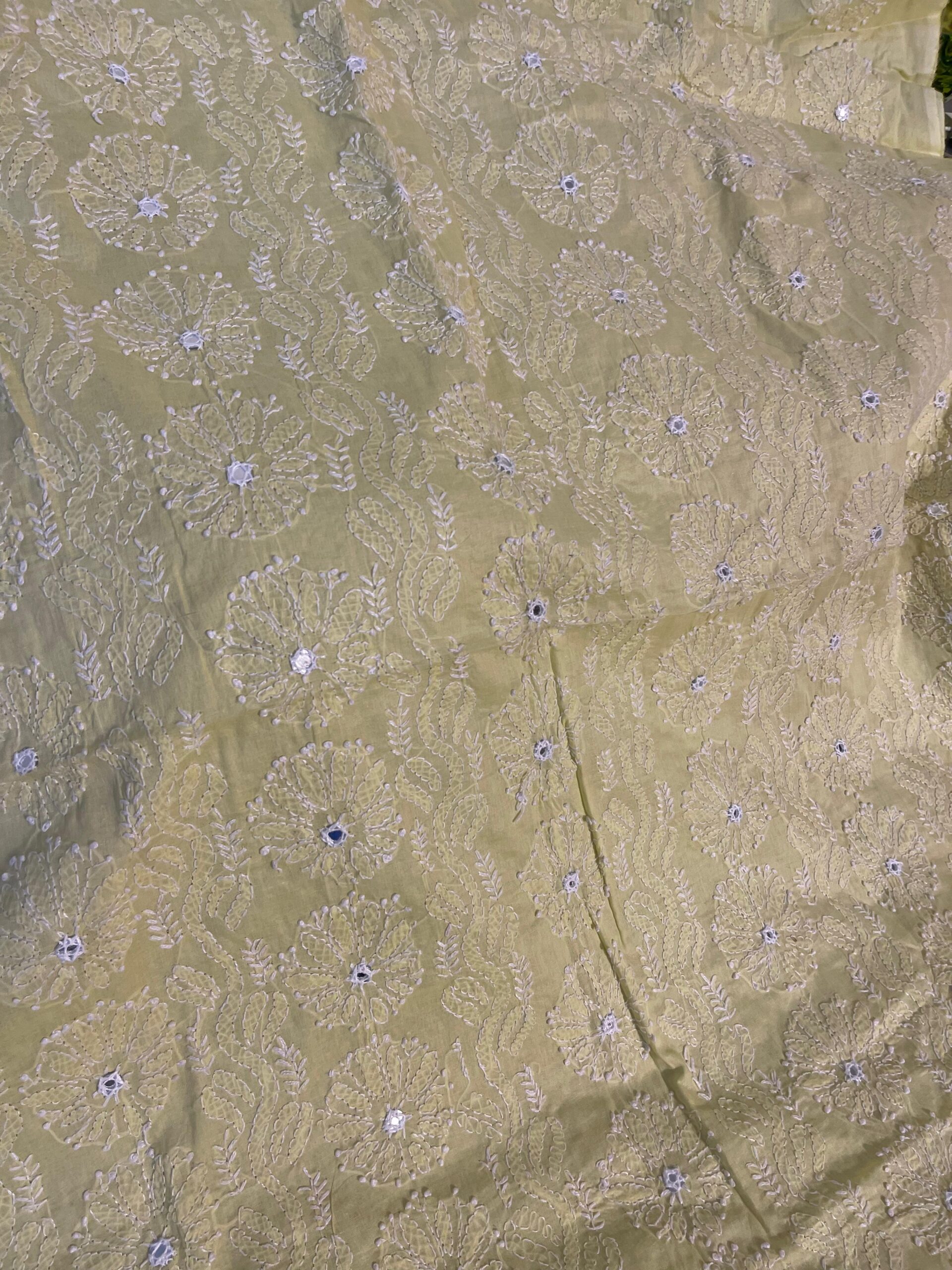 Soft Butter Yellow Chikankari Shisha 2-Piece Pure Lawn Suit – Handmade Embroidered Unstitched Suit - Image 3