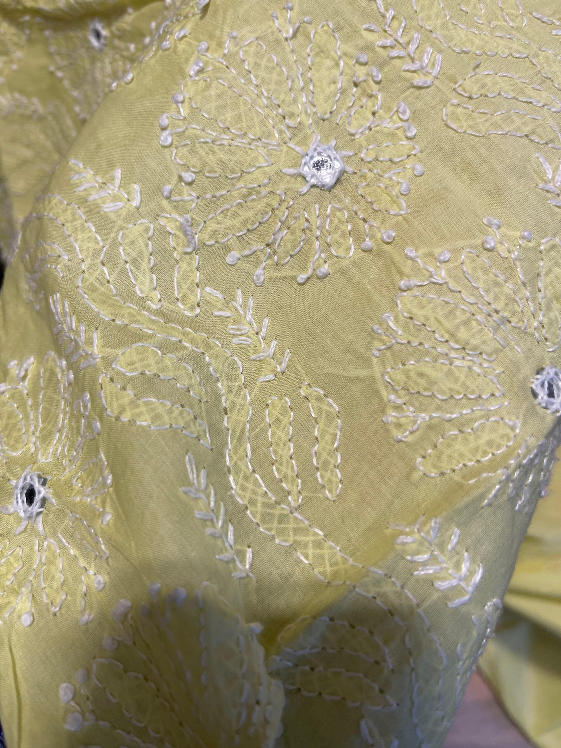 Soft Butter Yellow Chikankari Shisha 2-Piece Pure Lawn Suit – Handmade Embroidered Unstitched Suit - Image 5