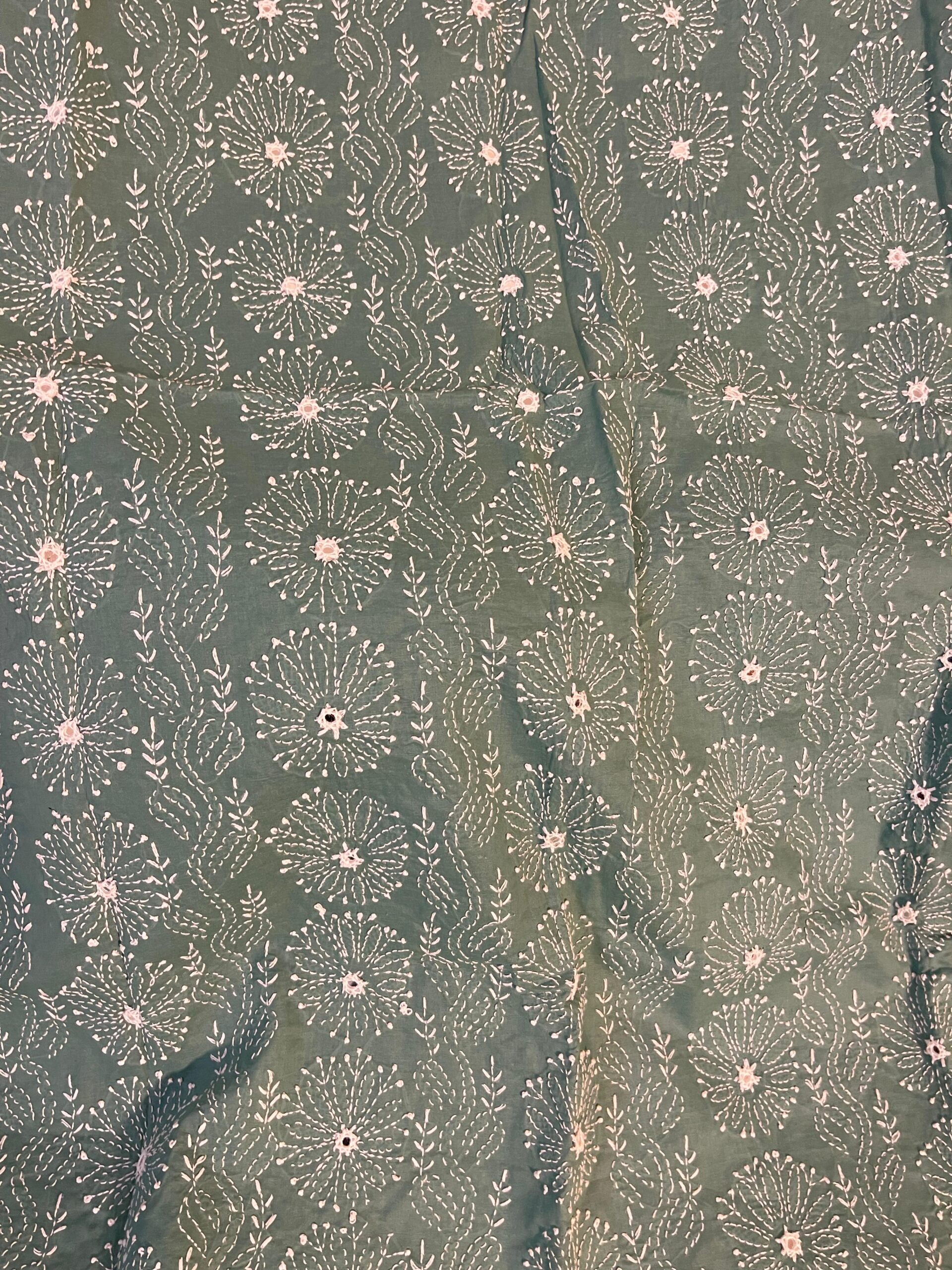 Warm Grey Handmade Chikankari Sheesha 2-Piece Pure Lawn Suit - Image 2
