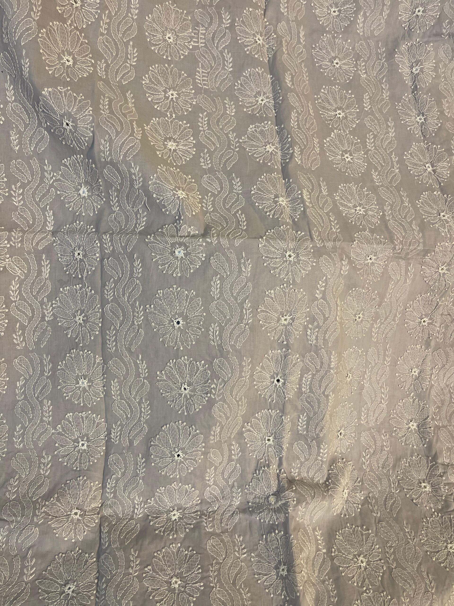 Grey Handmade Chikankari Shisha 2-Piece Pure Lawn Suit - Image 2