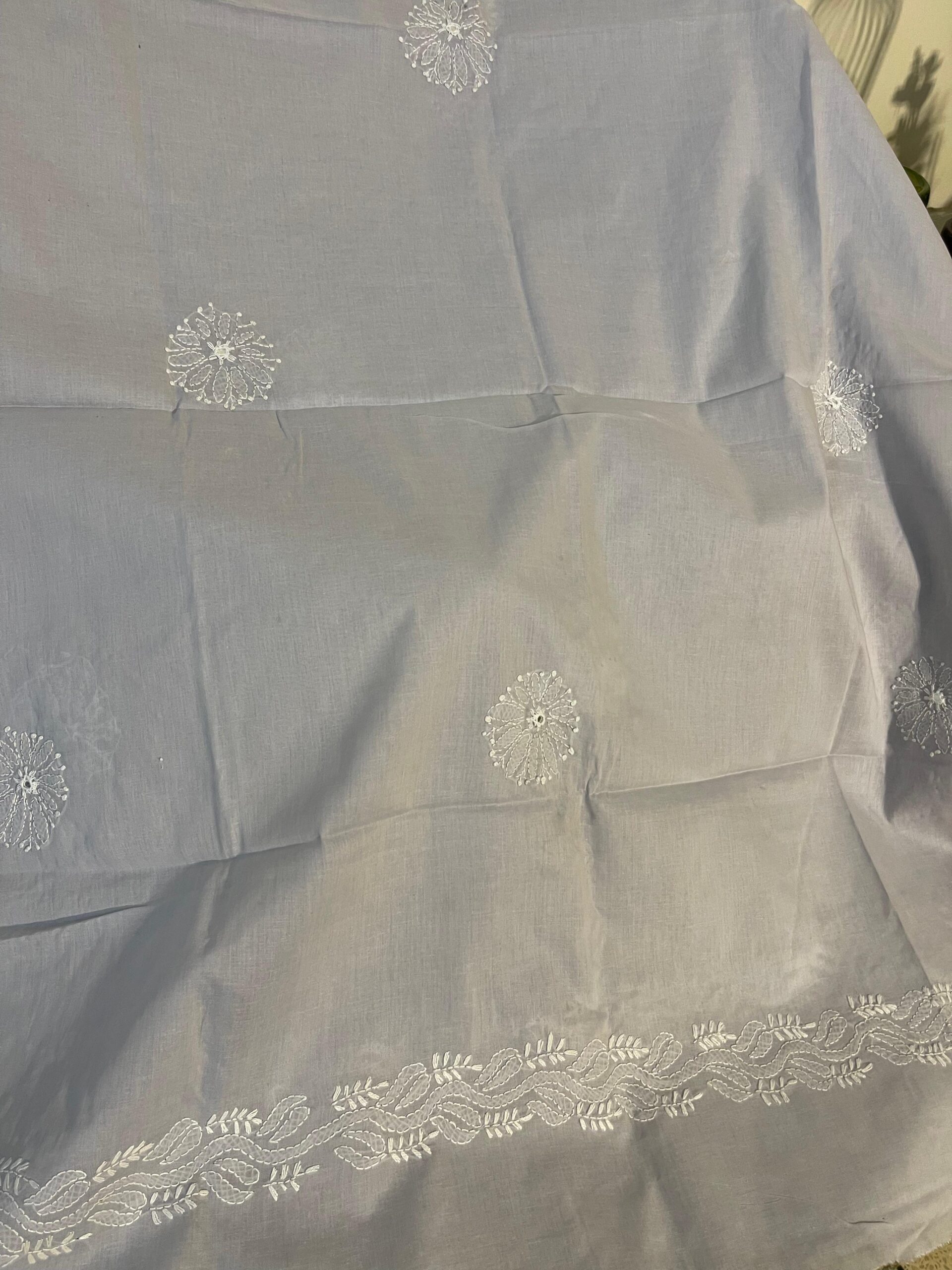 Grey Handmade Chikankari Shisha 2-Piece Pure Lawn Suit - Image 3