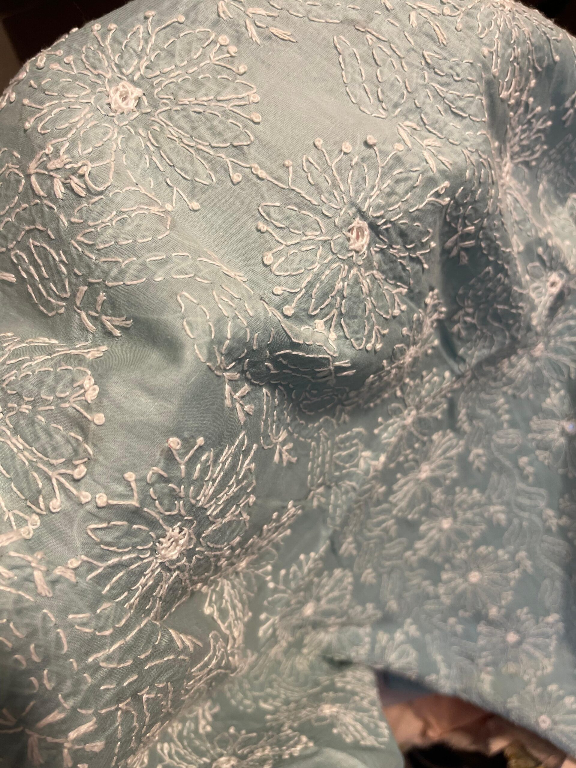 Ash Blue Chikankari Shisha 2-Piece Pure Lawn Suit – Handmade Embroidered Unstitched Suit - Image 4