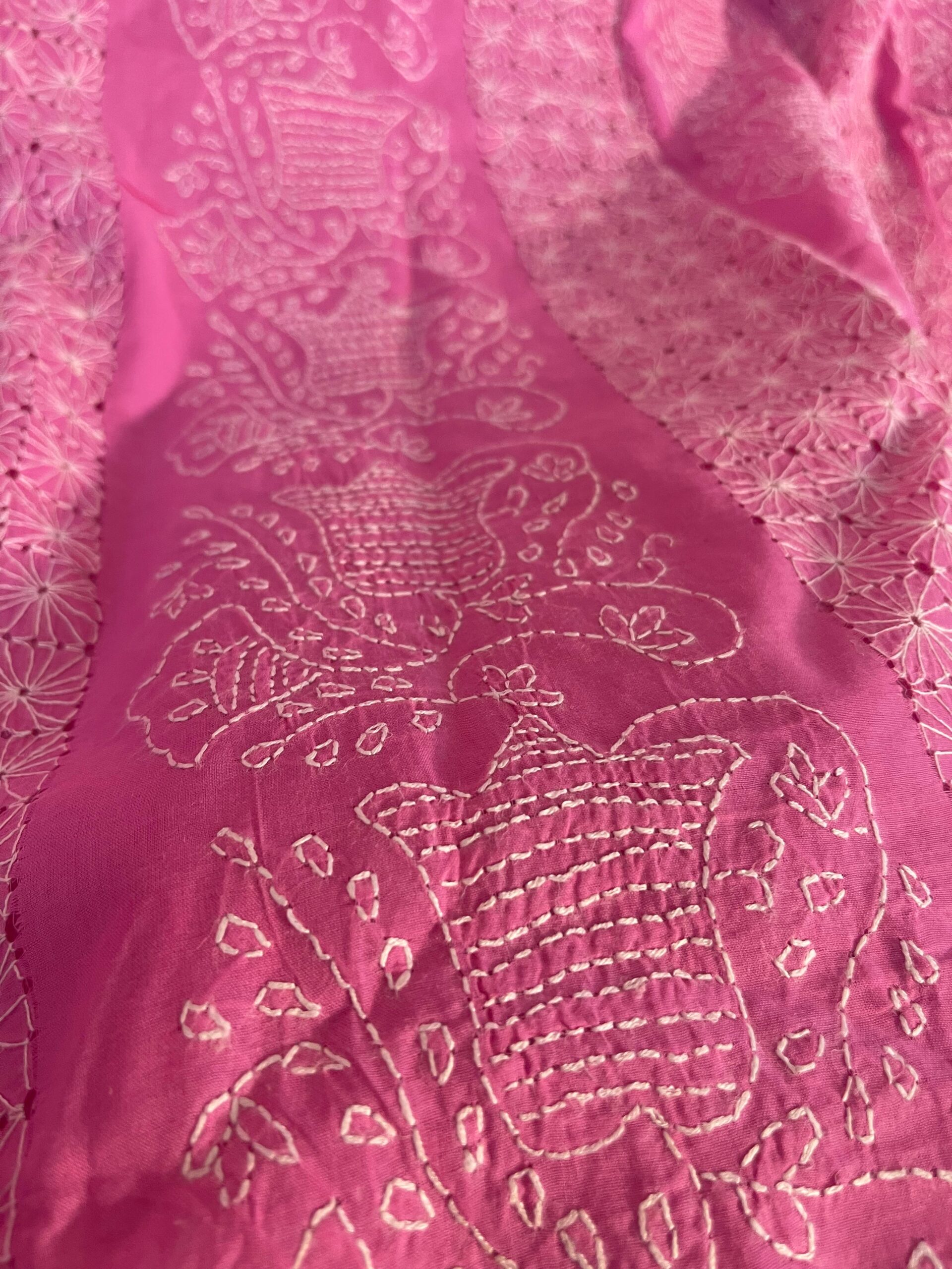 Light Pink with White Handmade Tarkashi & Chikankari Pure Lawn Unstitched Suit | Light Pink Pure Lawn Dupatta - Image 3