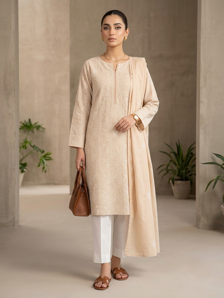 beige-handmade-chikankari-pure-lawn-2-piece-unstitched-suit-with-elegant-lawn-dupatta