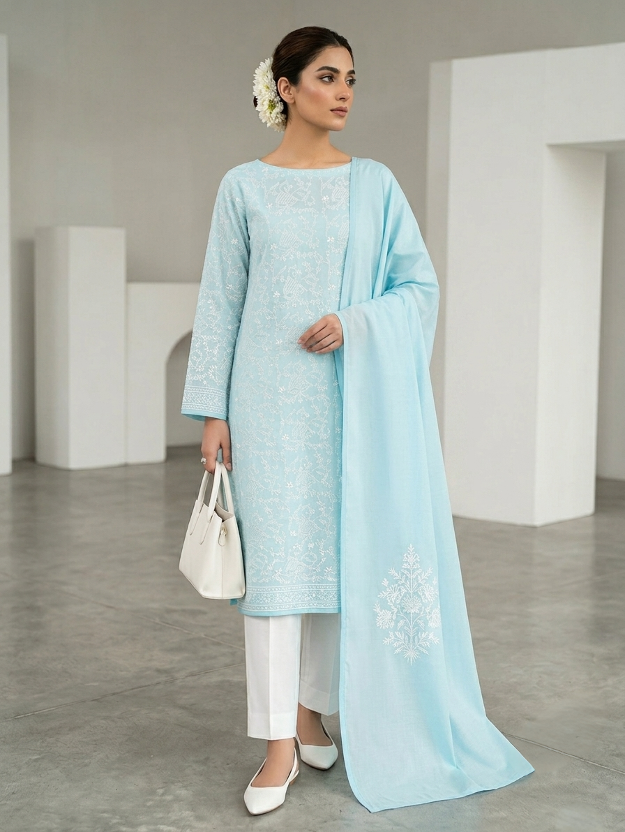 ice-blue-handmade-chikankari-premium-pure-lawn-shirt-dupatta