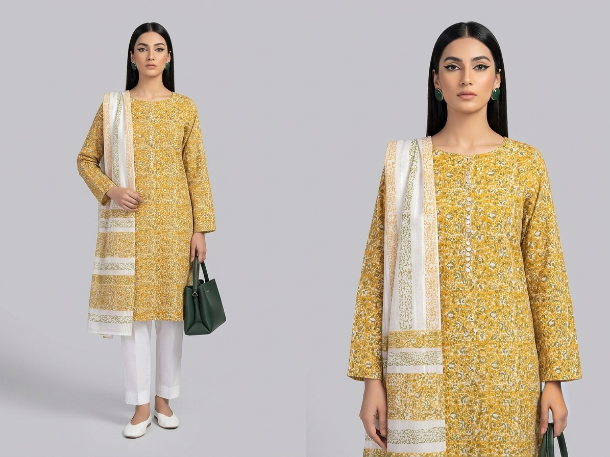 mustard-olive-green-hand-block-printed-pure-lawn-suit-with-white-broshia-dupatta-organic-color-collection