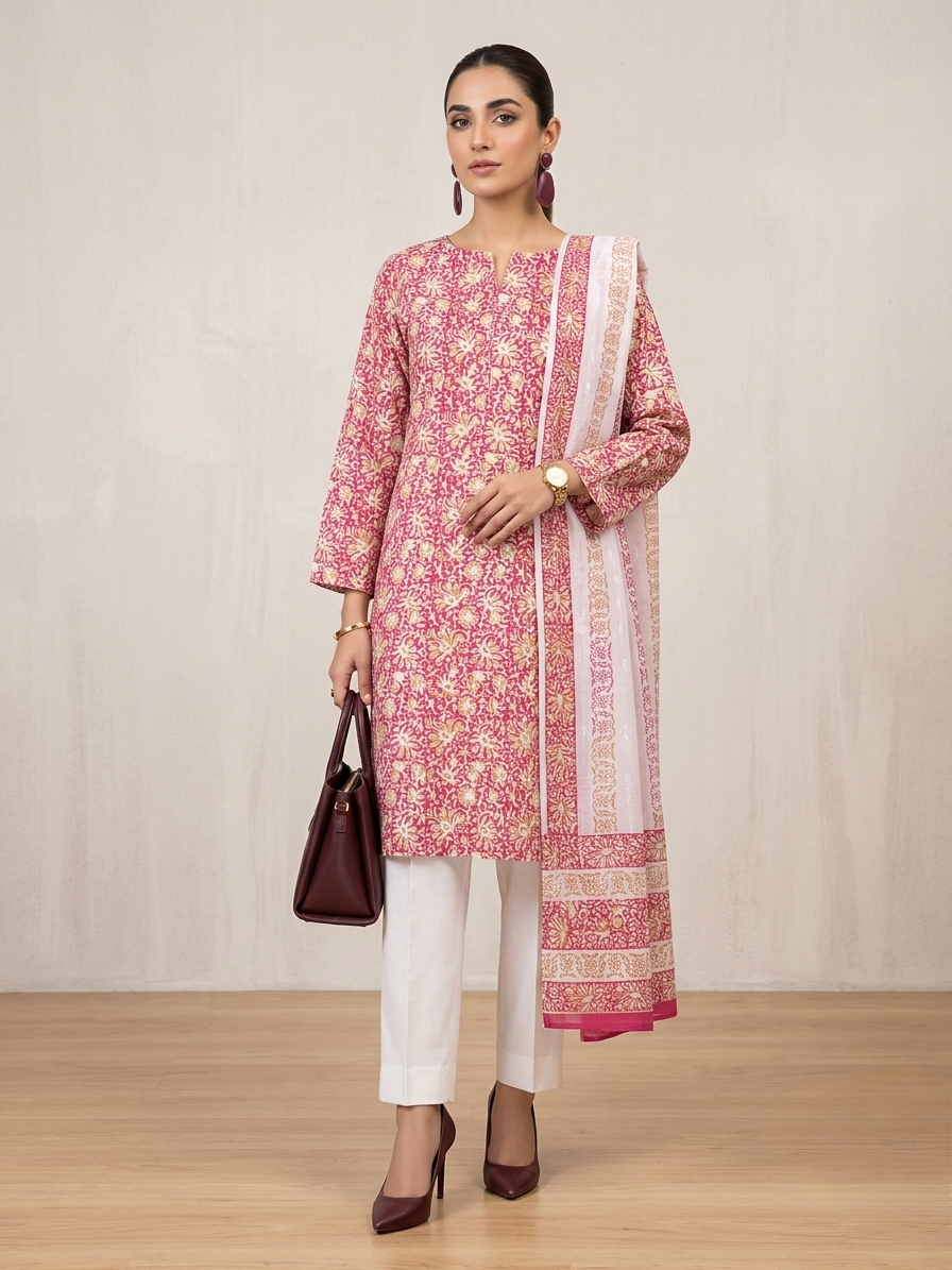 raspberry-pink-with-beige-floral-block-print-pure-lawn-unstitched-suit-white-broshia-dupatta