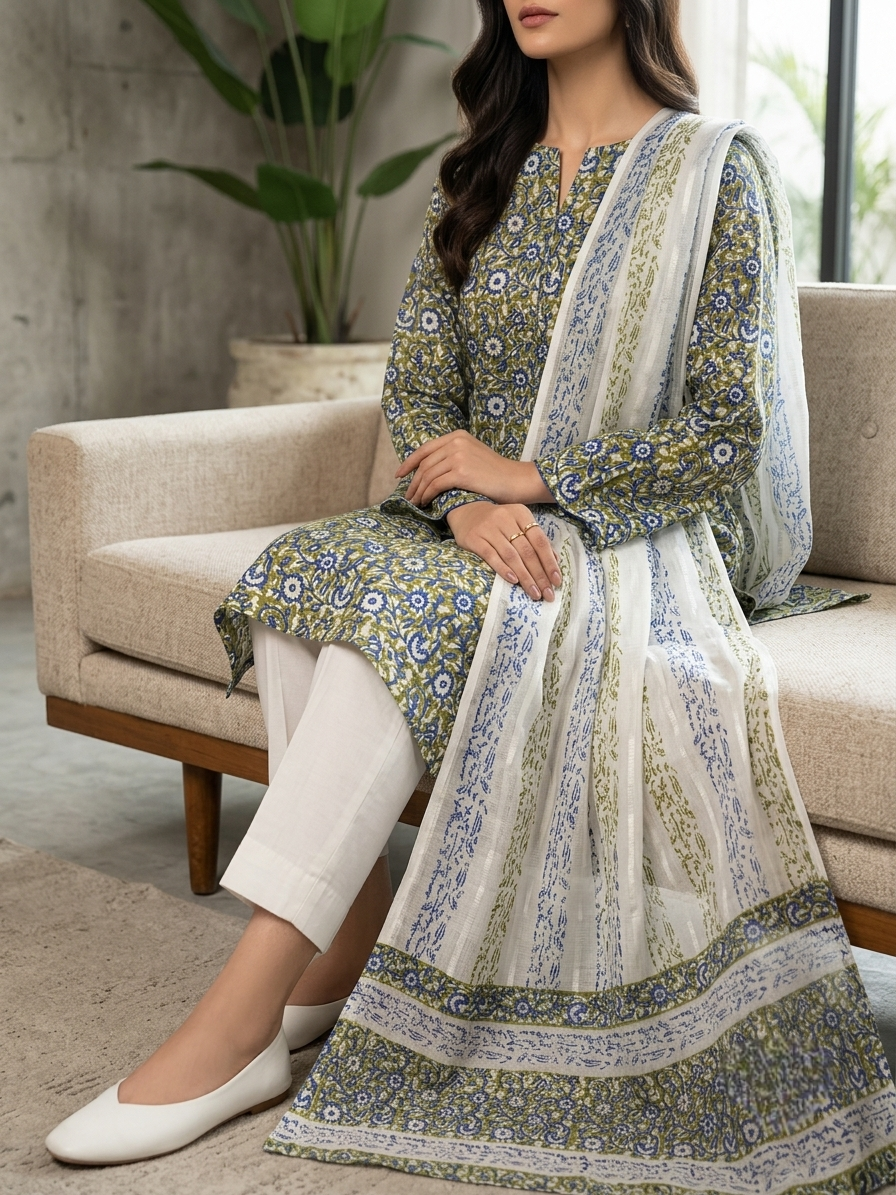 parsley-green-blue-hand-block-printed-pure-lawn-suit-with-broshia-dupatta