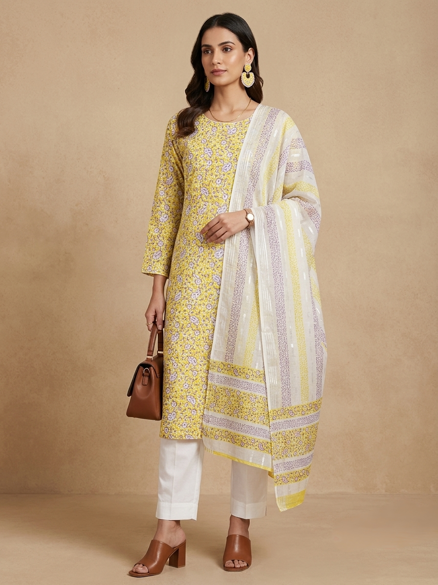 mustard-yellow-lavender-hand-block-printed-pure-lawn-suit-with-broshia-dupatta