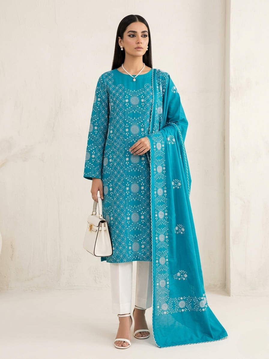 teal-with-cream-chikankari-embroidery-pure-lawn-unstitched-suit-teal-pure-lawn-dupatta